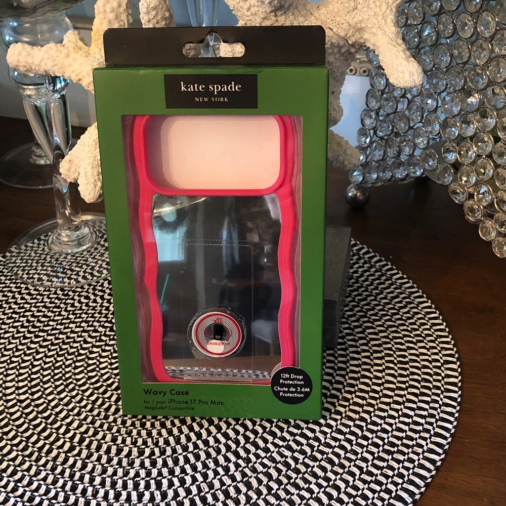 NWOT in box. kate spade iPhone 17 Pro Max Pink Wavy iPhone Case
